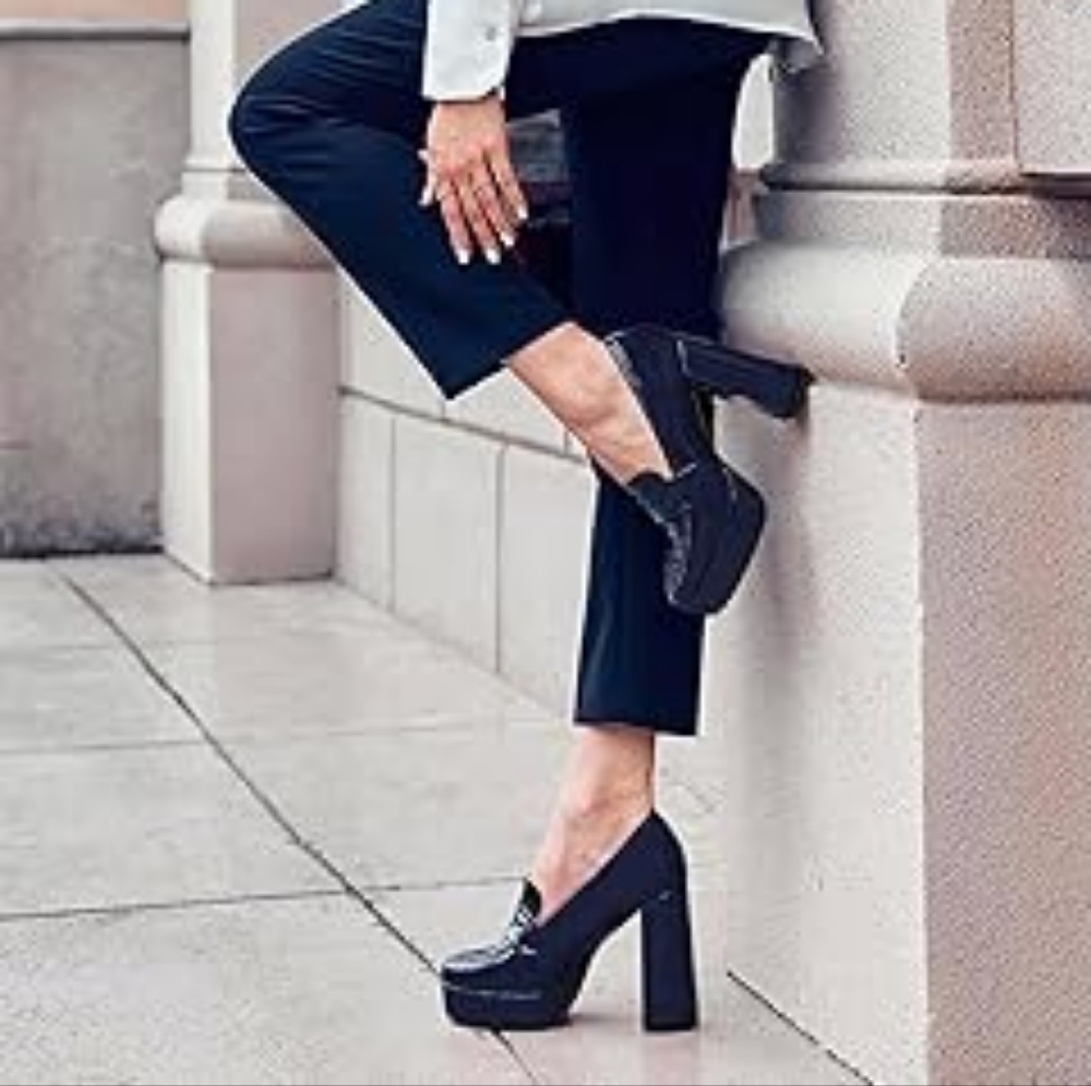 Bold Blue Platform Loafers!.